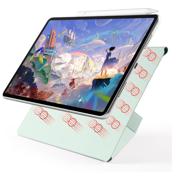 For Huawei MatePad Air 12 2024 Fixed Buckle Magnetic Deformation Leather Tablet Case(Baby Green)