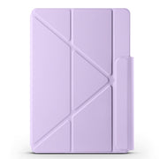 For Huawei MatePad Air 12 2024 Fixed Buckle Magnetic Deformation Leather Tablet Case(Purple)