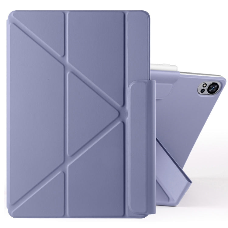 For Huawei MatePad Air 12 2024 Fixed Buckle Magnetic Deformation Leather Tablet Case(Lavender Purple) - Huawei by PMC TechLife | Online Shopping South Africa | PMC TechLife | Buy Now Pay Later Mobicred
