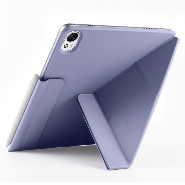 For Huawei MatePad Air 12 2024 Fixed Buckle Magnetic Deformation Leather Tablet Case(Lavender Purple)
