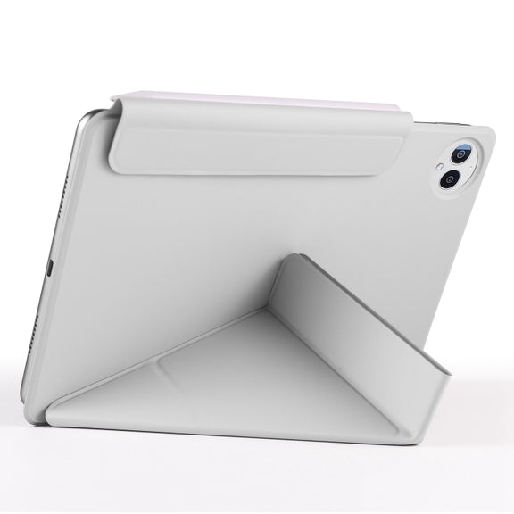 For Huawei MatePad Pro 12.2 2024 Fixed Buckle Magnetic Deformation Leather Tablet Case(Grey)
