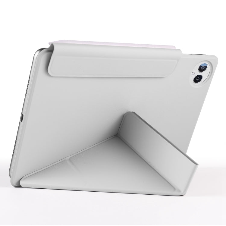 For Huawei MatePad Pro 12.2 2024 Fixed Buckle Magnetic Deformation Leather Tablet Case(Grey)