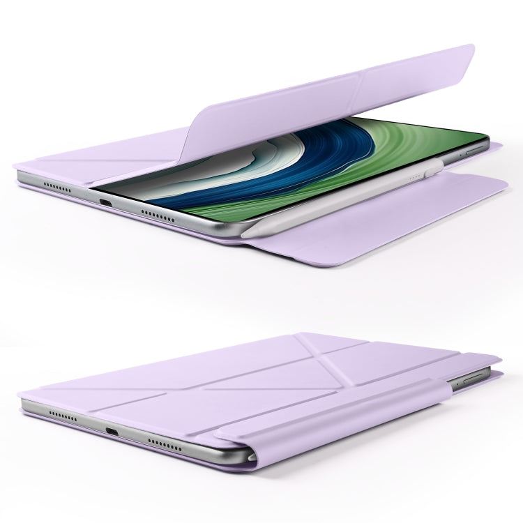 For Huawei MatePad Pro 12.2 2024 Fixed Buckle Magnetic Deformation Leather Tablet Case(Purple) - Huawei by PMC TechLife | Online Shopping South Africa | PMC TechLife | Buy Now Pay Later Mobicred
