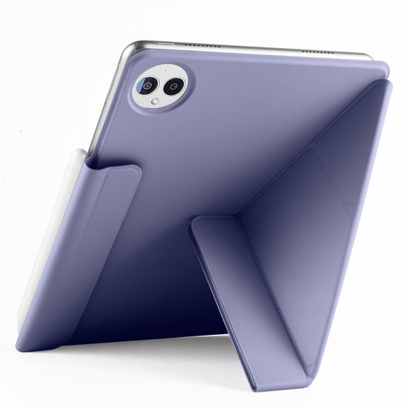 For Huawei MatePad Pro 12.2 2024 Fixed Buckle Magnetic Deformation Leather Tablet Case(Lavender Purple)