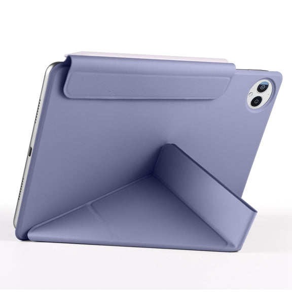 For Huawei MatePad Pro 12.2 2024 Fixed Buckle Magnetic Deformation Leather Tablet Case(Lavender Purple)