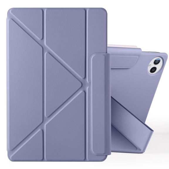 For Huawei MatePad Pro 12.2 2024 Fixed Buckle Magnetic Deformation Leather Tablet Case(Lavender Purple)