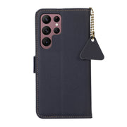 For Samsung Galaxy S25 Ultra 5G Side-Magnetic TJ Genuine Leather RFID Phone Case(Blue)