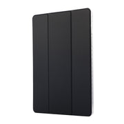 For Samsung Galaxy Tab S9 / S9 FE Carbon Fiber Clear Acrylic 3-Fold Leather Tablet Case(Dark Blue)