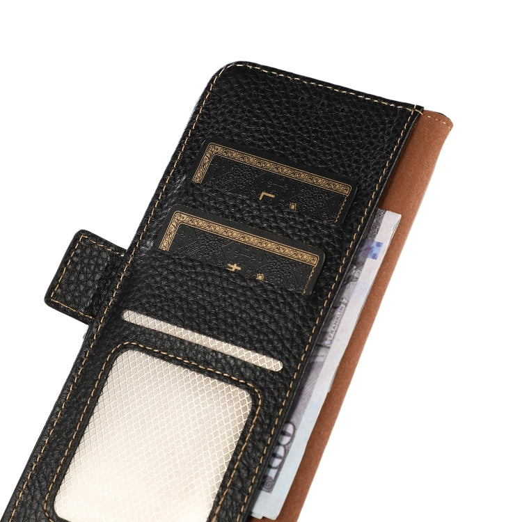 For Samsung Galaxy S25 Ultra 5G KHAZNEH Side-Magnetic Litchi Genuine Leather RFID Phone Case(Black)