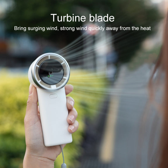 N603 HD Digital Display Handheld Turbine Fan(White)