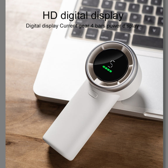 N603 HD Digital Display Handheld Turbine Fan(White)