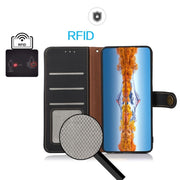 For Samsung Galaxy S25 Ultra 5G KHAZNEH Custer Genuine Leather RFID Phone Case(Black)