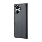 For Redmi 13 CaseMe 023 Butterfly Buckle Litchi Texture RFID Anti-theft Leather Phone Case(Black)