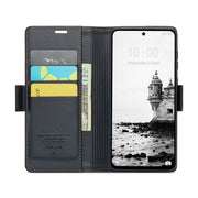 For Redmi 13 CaseMe 023 Butterfly Buckle Litchi Texture RFID Anti-theft Leather Phone Case(Black)