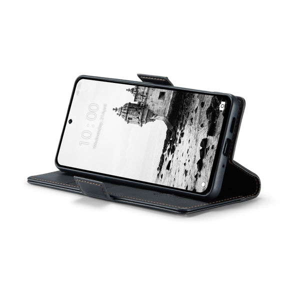 For Redmi 13 CaseMe 023 Butterfly Buckle Litchi Texture RFID Anti-theft Leather Phone Case(Black)