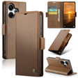 For Redmi 13 CaseMe 023 Butterfly Buckle Litchi Texture RFID Anti-theft Leather Phone Case(Brown) - Redmi 13 Cases by CaseMe | Online Shopping South Africa | PMC Jewellery | Buy Now Pay Later Mobicred
