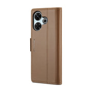 For Redmi 13 CaseMe 023 Butterfly Buckle Litchi Texture RFID Anti-theft Leather Phone Case(Brown)