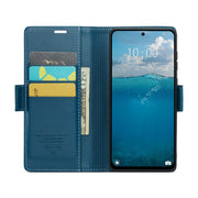 For Redmi 13 CaseMe 023 Butterfly Buckle Litchi Texture RFID Anti-theft Leather Phone Case(Blue)