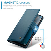 For Redmi 13 CaseMe 023 Butterfly Buckle Litchi Texture RFID Anti-theft Leather Phone Case(Blue)