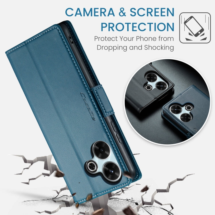 For Redmi 13 CaseMe 023 Butterfly Buckle Litchi Texture RFID Anti-theft Leather Phone Case(Blue)