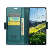 For Redmi 13 CaseMe 023 Butterfly Buckle Litchi Texture RFID Anti-theft Leather Phone Case(Pearly Blue)