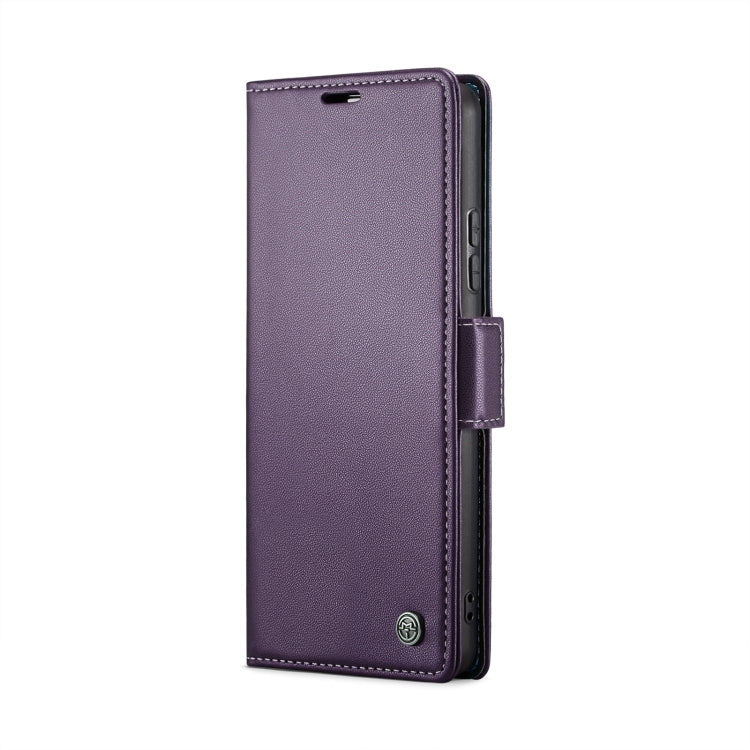 For Redmi 13 CaseMe 023 Butterfly Buckle Litchi Texture RFID Anti-theft Leather Phone Case(Pearly Purple)