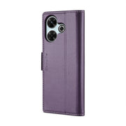 For Redmi 13 CaseMe 023 Butterfly Buckle Litchi Texture RFID Anti-theft Leather Phone Case(Pearly Purple)