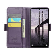For Redmi 13 CaseMe 023 Butterfly Buckle Litchi Texture RFID Anti-theft Leather Phone Case(Pearly Purple)