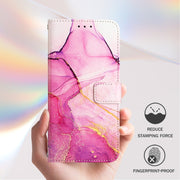 For Redmi K70 Ultra 5G Global PT003 Marble Pattern Flip Leather Phone Case(Pink Purple Gold)