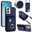 For Motorola Moto G Power 2024 5G Organ Card Bag Ring Holder Phone Case with Long Lanyard(Blue) - free shipping - PMC Jewellery - Order now!