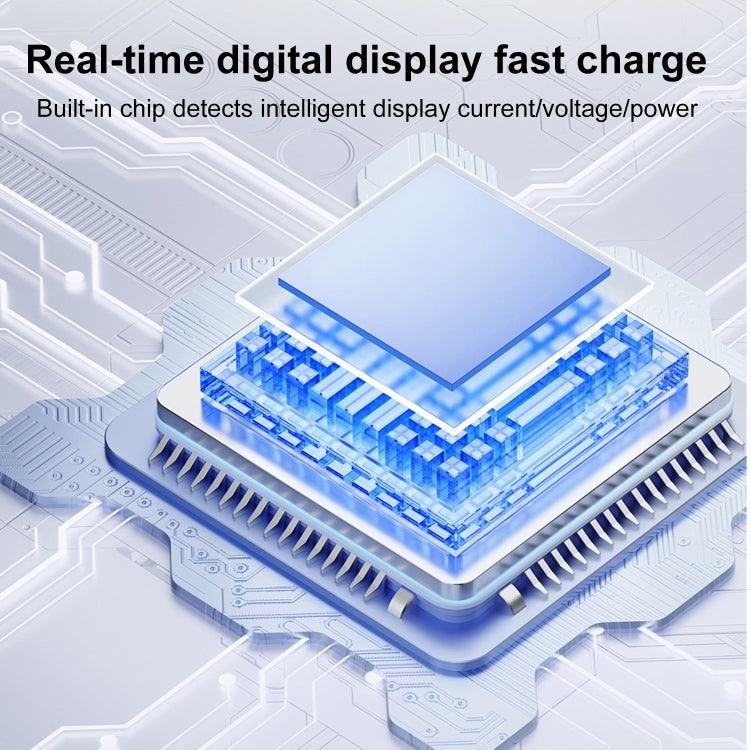 60W 10Gbps Intelligent Digital Display Fast Charge Adapter Type-C to USB-A