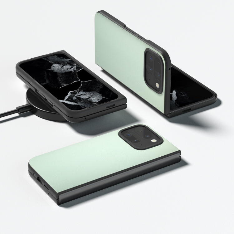 For Google Pixel 9 Pro Fold PU Leather Black Frame Full Coverage Phone Case(Light Green) - free shipping - PMC TechLife - Order now!