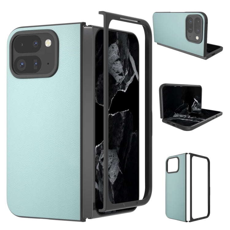 For Google Pixel 9 Pro Fold PU Leather Black Frame Full Coverage Phone Case(Light Blue) - Google Cases by PMC TechLife | Online Shopping South Africa | PMC TechLife | Buy Now Pay Later Mobicred