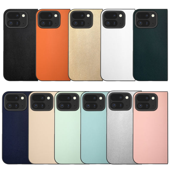 For Google Pixel 9 Pro Fold PU Leather Black Frame Full Coverage Phone Case(Silver)
