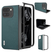 For Google Pixel 9 Pro Fold ABEEL Genuine Leather Luolai Series Phone Case(Dark Green)