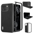 For Google Pixel 9 Pro Fold ABEEL Genuine Leather Luolai Series Phone Case(Black) - Google Cases by PMC TechLife | Online Shopping South Africa | PMC TechLife | Buy Now Pay Later Mobicred