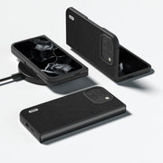 For Google Pixel 9 Pro Fold ABEEL Genuine Leather Luolai Series Phone Case(Black)
