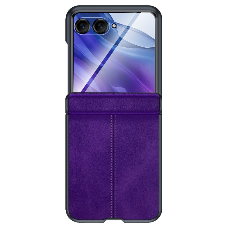 For Motorola Razr 50 Ultra Integrated Film Hinge Folding PU Phone Case(Purple) - Motorola Cases by PMC TechLife | Online Shopping South Africa | PMC TechLife | Buy Now Pay Later Mobicred