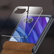 For Motorola Razr 50 Ultra Integrated Film Hinge Folding PU Phone Case(Brown)