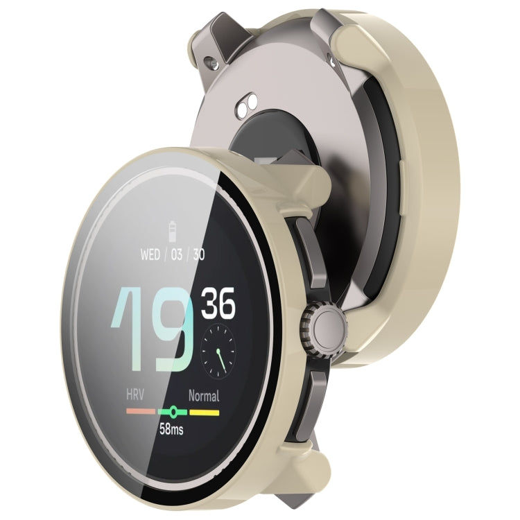 For Suunto Race S PC + Tempered Glass Film Integrated Watch Protective Case(Ivory White)