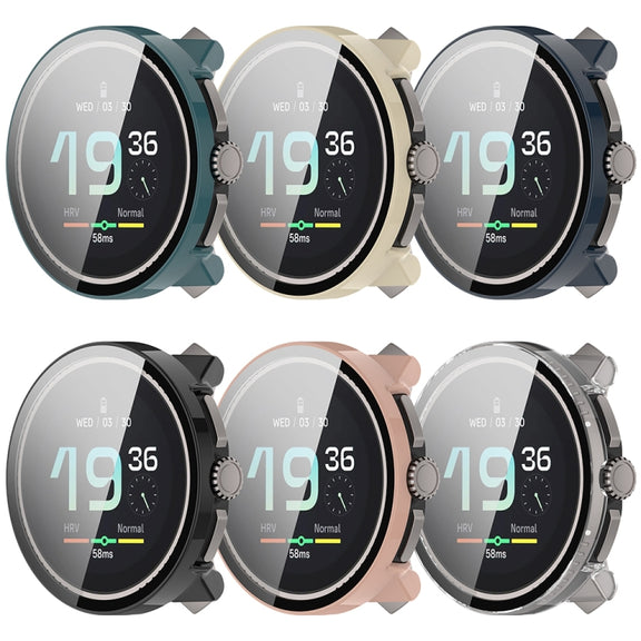 For Suunto Race S PC + Tempered Glass Film Integrated Watch Protective Case(Dark Blue)