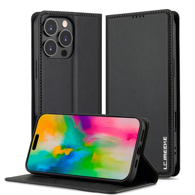 For iPhone 16 Pro Max LC.IMEEKE L1 Series Frosted Fine Texture PU Phone Case(Black) - iPhone 16 Pro Max Cases by LC.IMEEKE | Online Shopping South Africa | PMC TechLife | Buy Now Pay Later Mobicred
