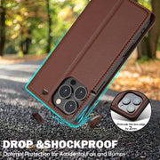 For iPhone 16 Pro Max LC.IMEEKE L1 Series Frosted Fine Texture PU Phone Case(Brown)