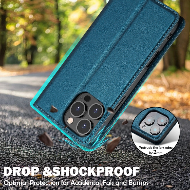For iPhone 16 Pro LC.IMEEKE L1 Series Frosted Fine Texture PU Phone Case(Blue)