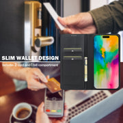 For iPhone 16 LC.IMEEKE L1 Series Frosted Fine Texture PU Phone Case(Black)