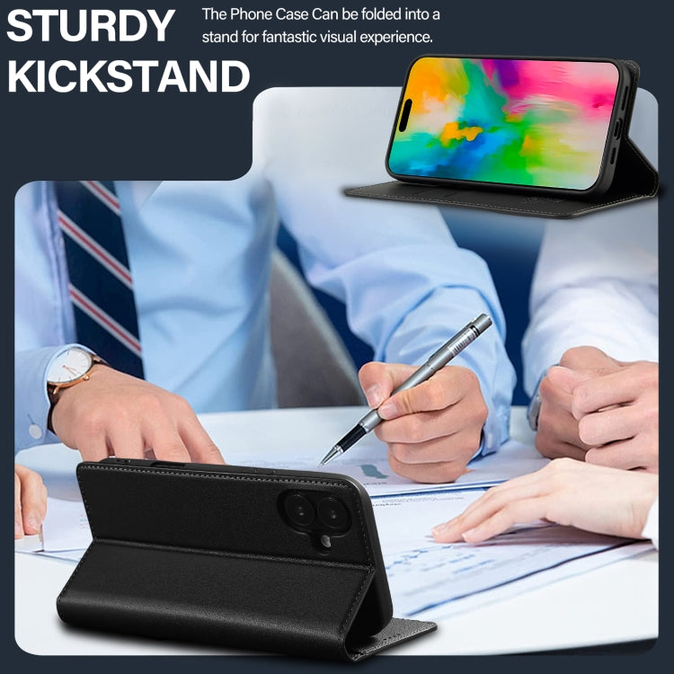 For iPhone 16 LC.IMEEKE L1 Series Frosted Fine Texture PU Phone Case(Black) - iPhone 16 Cases by LC.IMEEKE | Online Shopping South Africa | PMC TechLife | Buy Now Pay Later Mobicred