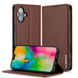 For iPhone 16 LC.IMEEKE L1 Series Frosted Fine Texture PU Phone Case(Brown) - iPhone 16 Cases by LC.IMEEKE | Online Shopping South Africa | PMC TechLife | Buy Now Pay Later Mobicred