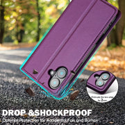For iPhone 16 LC.IMEEKE L1 Series Frosted Fine Texture PU Phone Case(Purple)