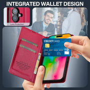 For iPhone 16 LC.IMEEKE L1 Series Frosted Fine Texture PU Phone Case(Red)