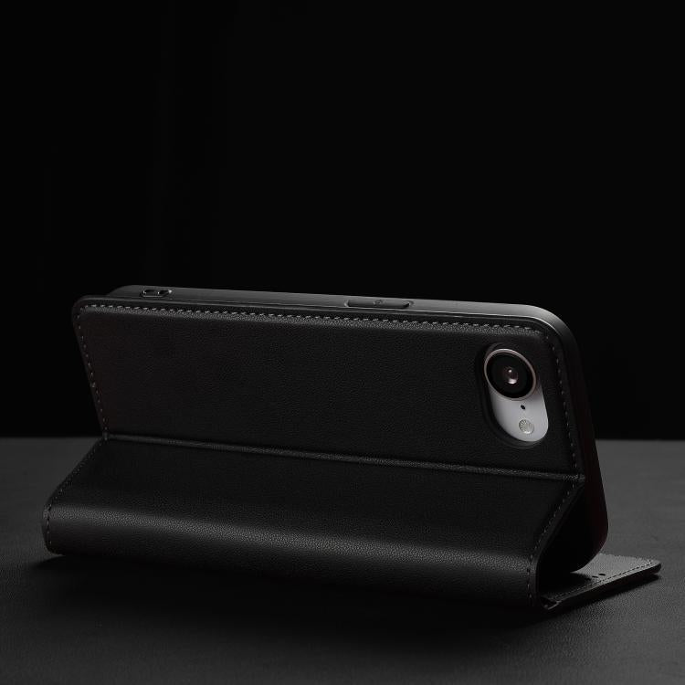 For iPhone 16e LC.IMEEKE L1 Series Frosted Fine Texture PU Phone Case(Black)